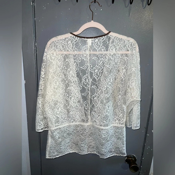 OLD Navy Lace over lay sz large with brown accent tie - Picture 2 of 4